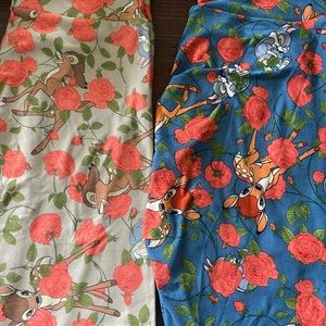 Disney Bambi LuLaRoe OS Leggings 2 pair